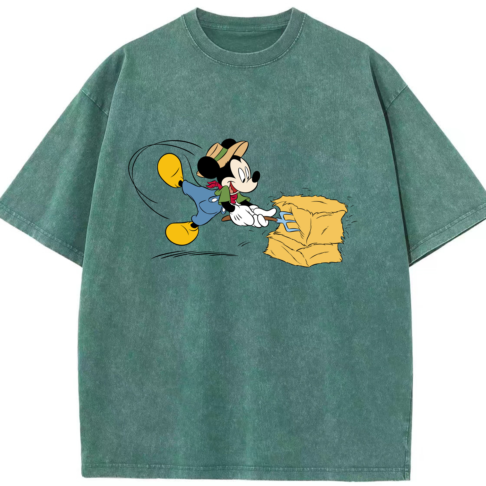 （画像用） ミッキーマウス Mickey Mouse 綿100% ヴィンテージ風 半袖Tシャツ（フロントプリント）
